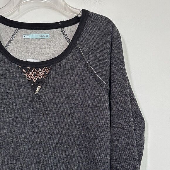 Maurices Sweater Knit Top M Gray Sequins Pullover Embellished Pullover NEW - Picture 3 of 11